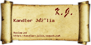 Kandler Júlia névjegykártya